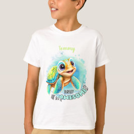 Niedlich Turtle Summer Name Boy T-Shirt