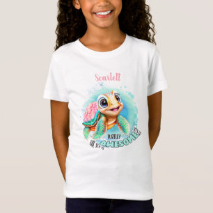 Niedlich Turtle Summer Name Girl T-Shirt