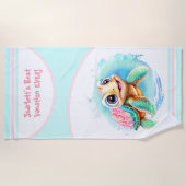 Niedlich Turtle Summer Vacacation Name Girl Strandtuch (Vorderseite)