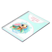 Niedlich Turtle Summer Vacacation Name Journal Notizblock (Linke Seite)