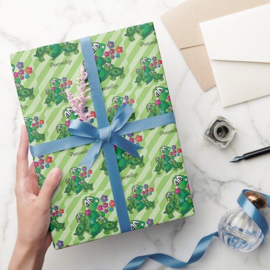 Niedlich Turtle Twin Baby Showthema Geschenkpapier (Schenken)