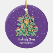 Niedlich Turtle Weihnachtsbaum Schneeerlebnis Keramik Ornament (Hinten)