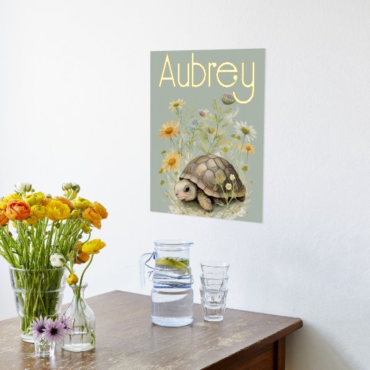 Niedlich Turtle WIth Name Foliendrucke (Ablage(Küche))
