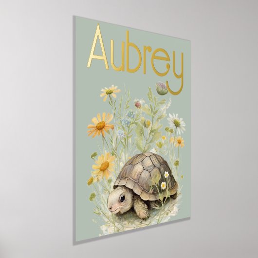 Niedlich Turtle WIth Name Foliendrucke (Ablage )