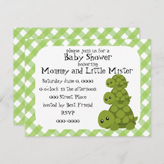 Niedlich Turtles Three Einladung (Vorne/Hinten)