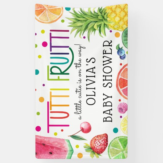 Niedlich Tutti Fruitti Babydusche Banner (Vertikal)
