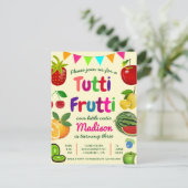 Niedlich Tutti Frutti Sommer Geburtstagsparty Einladungspostkarte (Stehend Vorderseite)