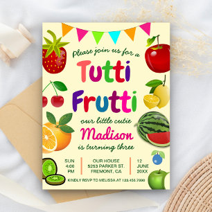 Niedlich Tutti Frutti Sommer Geburtstagsparty Einladungspostkarte