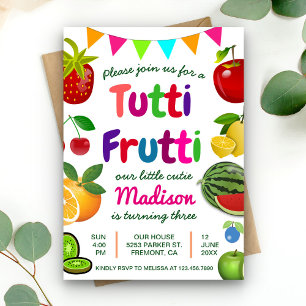 Niedlich Tutti Frutti Sommergeburt Party Einladung