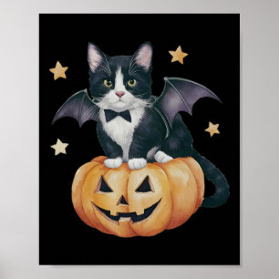Niedlich Tuxedo Kat Halloween Katzenkatze Spooky K Poster