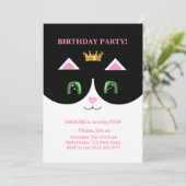 Niedlich Tuxedo Katze Einladung (Stehend Vorderseite)