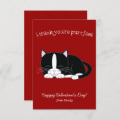 Niedlich Tuxedo Katze Klassenzimmer Valentine Einladung (Vorne/Hinten)