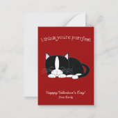 Niedlich Tuxedo Katze Klassenzimmer Valentine Mitteilungskarte (Vorderseite)