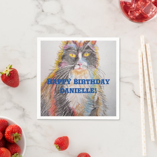 Niedlich Tuxedo Katze Tierdekoration Serviette Nap (Beispiel)