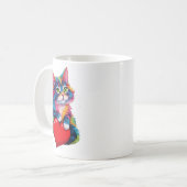 Niedlich Tuxedo Katze Valentinstag Herzklopfen Lov Kaffeetasse (Vorderseite Links)