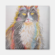 Niedlich Tuxedo Katze Zeichnend Kunst Katzen