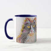 Niedlich Tuxedo Katze Zeichnend Kunst Katzen Tasse (Links)
