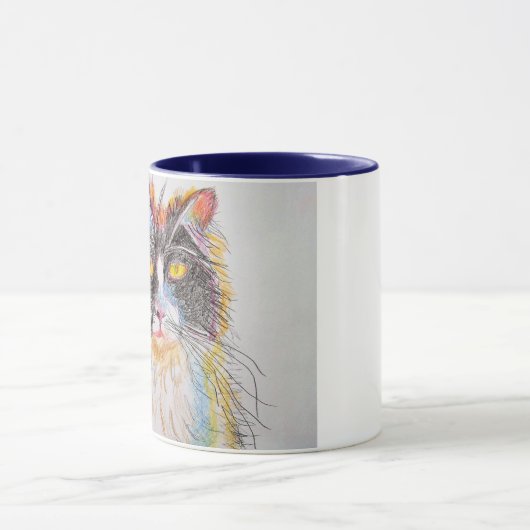 Niedlich Tuxedo Katze Zeichnend Kunst Katzen Tasse (Zentrum)