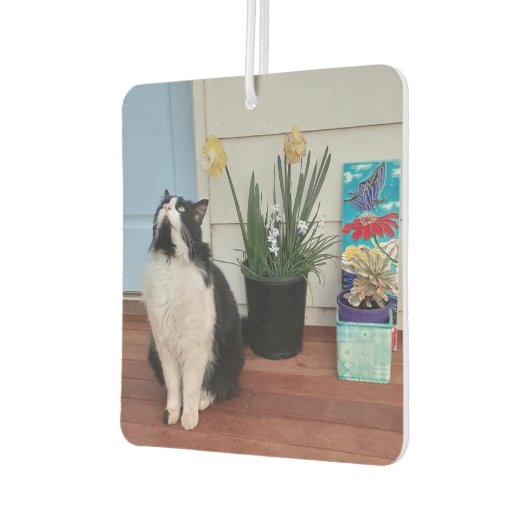 Niedlich Tuxedo Katzen Schwarz-weiße Katzen Blumen Autolufterfrischer (Links)