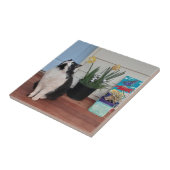 Niedlich Tuxedo Katzen Schwarz-weiße Katzen Blumen Fliese (Seite)