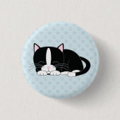 Niedlich Tuxedo Kitten Button (Vorderseite)