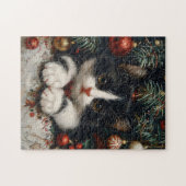Niedlich Tuxedo Kitten Weihnachtskatze Puzzle (Horizontal)