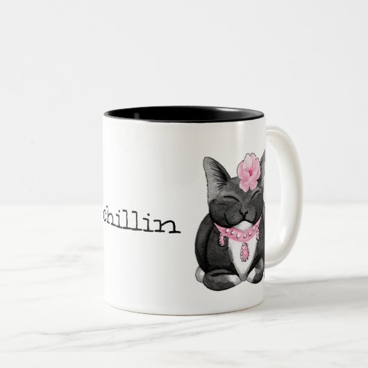 Niedlich Tuxedo Kitty Chillin Tasse (VorderseiteRechts)