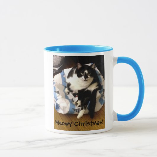Niedlich Tuxedo Weihnachten Weihnachten Gegenwart Tasse (Rechts)