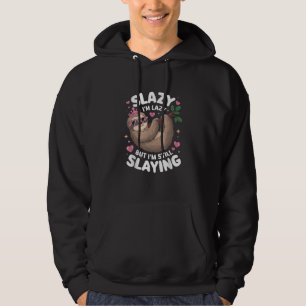 Niedlich Tween Girl Funny Animal Sloth Slay Meme T Hoodie