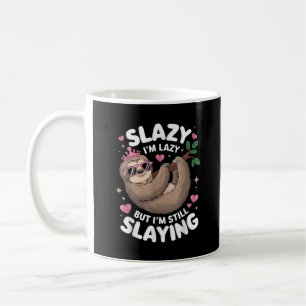 Niedlich Tween Girl Funny Animal Sloth Slay Meme T Kaffeetasse