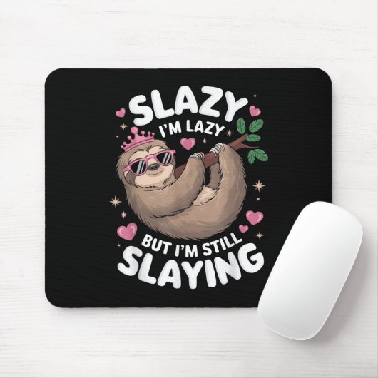 Niedlich Tween Girl Funny Animal Sloth Slay Meme T Mousepad (Mit Mouse)