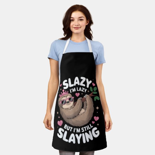 Niedlich Tween Girl Funny Animal Sloth Slay Meme T Schürze (Getragen)