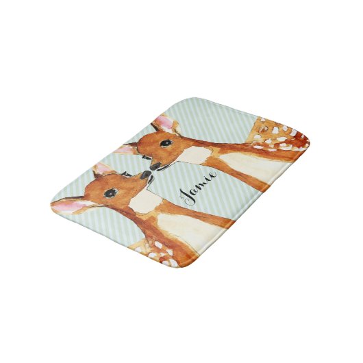 Niedlich Twin Fawn Deer Childrens Badematte (Schrägansicht)