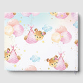 Niedlich Twin Girls Teddy Bears Twins Baby Dusche Gästebuch (Rückseite)