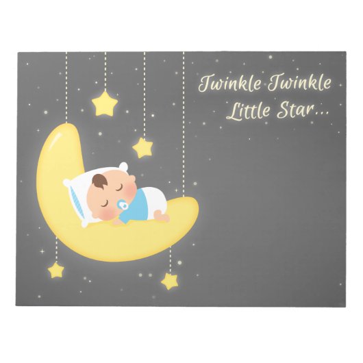Niedlich Twinkle Twinkle Little Star Baby Boy Notizblock (Vorderseite)