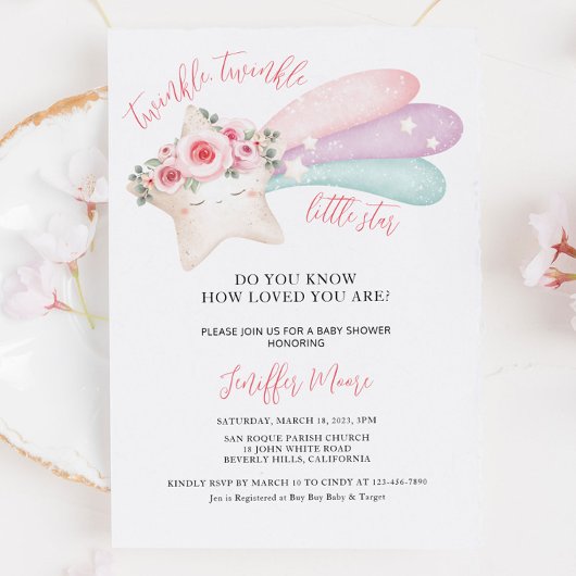 Niedlich Twinkle Twinkle Little Star Baby Dusche Einladung
