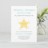 Niedlich Twinkle Twinkle Little Star Baby Dusche Einladung (Stehend Vorderseite)