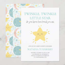Niedlich Twinkle Twinkle Little Star Baby Dusche Einladung