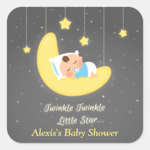 Niedlich Twinkle Twinkle Little Star Baby Dusche Quadratischer Aufkleber