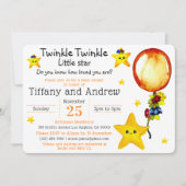 Niedlich Twinkle Twinkle Little Star Co-Babydusche Einladung (Vorderseite)