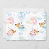 Niedlich Twins Baby Boy Girl Teddy Bears Baby Dusc Dankeskarte (Rückseite)