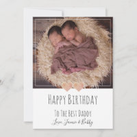 Niedlich Twins Baby Foto Happy Birthday Vater