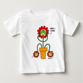 Niedlich Twins Cartoon Blume Mama mit Twin Babys Baby T-shirt