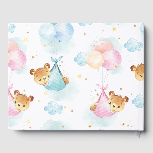 Niedlich Twins Girl Boy Teddy Bears Twin Baby Dusc Gästebuch (Rückseite)