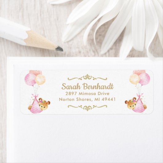 Niedlich Twins Girls Teddy Bears Baby Showlabel (Insitu)