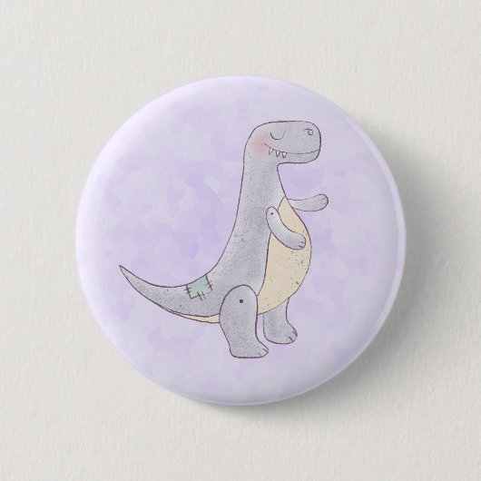 Niedlich Tyrannosaurus Rex Dinosaur Toy Button (Vorderseite)