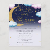 Niedlich über das Party des Mondgeschlechts Einladungspostkarte (Vorderseite)