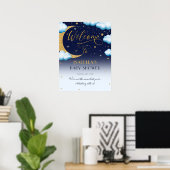 Niedlich über der Moon Boy Baby Dusche Empfang Poster (Heimbüro)