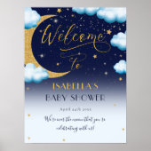 Niedlich über der Moon Boy Baby Dusche Empfang Poster (Vorne)