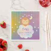 Niedlich über Mond und Sternen Lion Cub Babydusche Serviette (Beispiel)